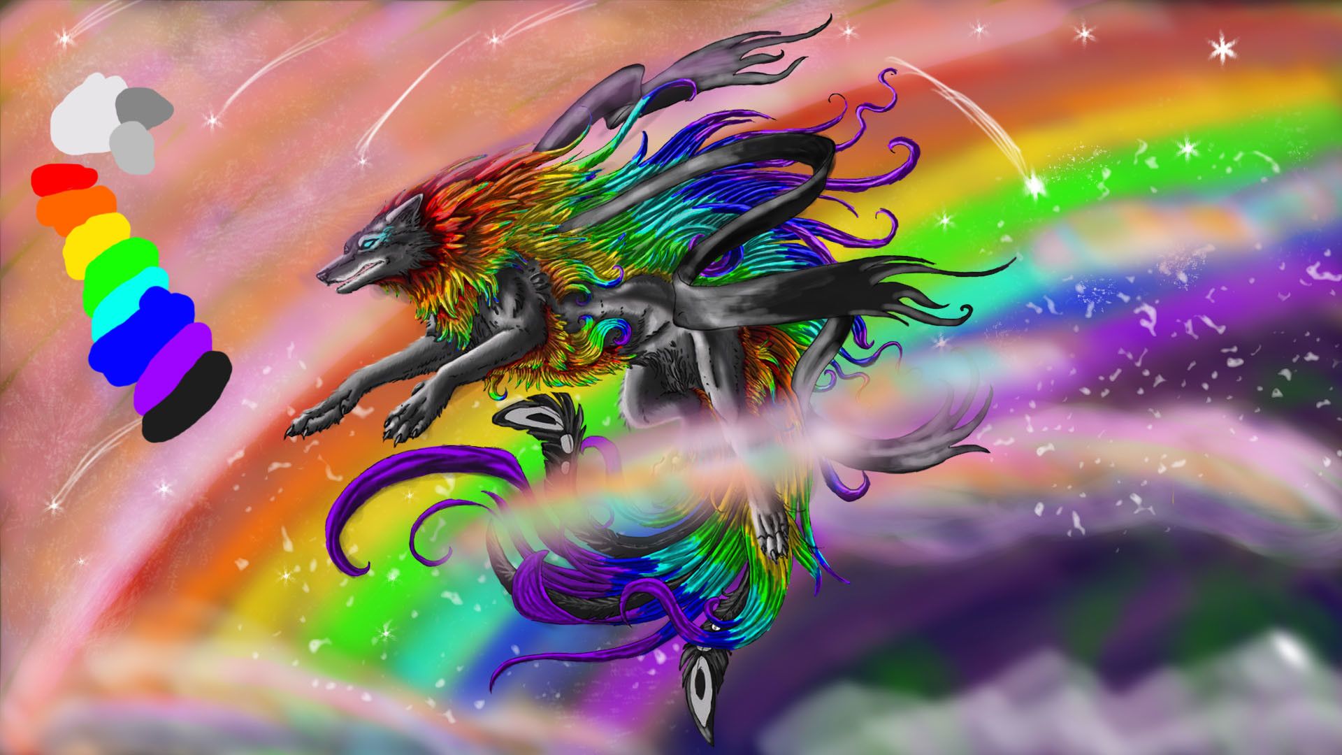 Rainbow Wolves Wallpapers Wallpaper Cave
