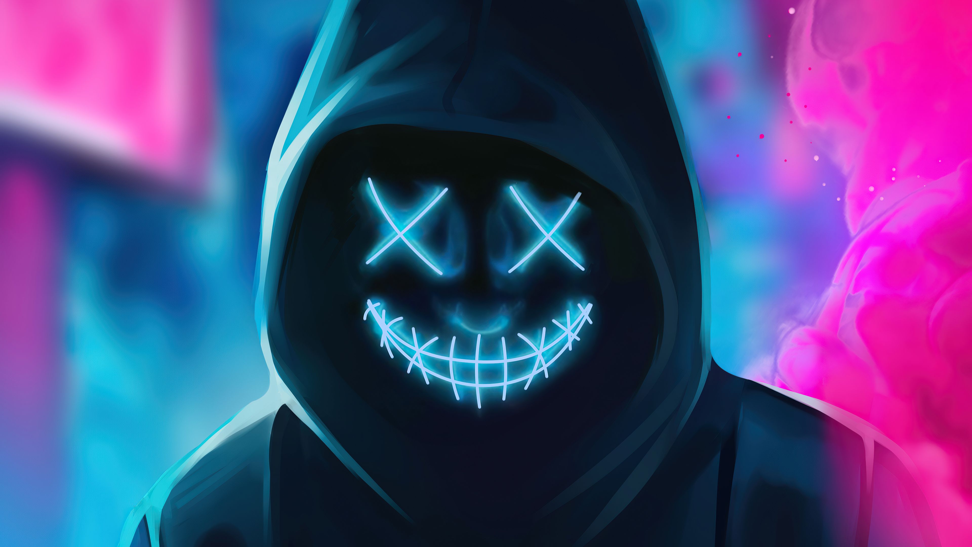 4K Neon Mask Wallpapers Wallpaper Cave