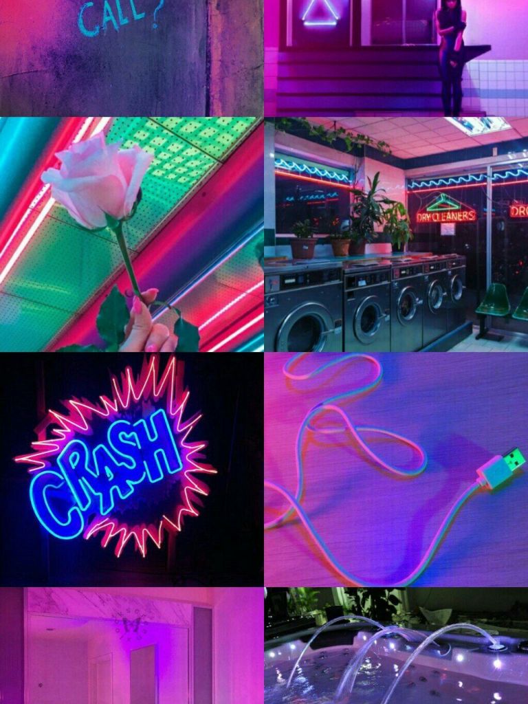 Neon Collage Wallpapers Wallpaper Cave