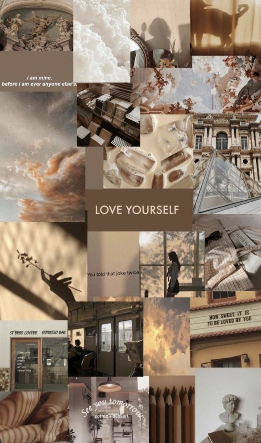Beige Aesthetic Wallpaper Desktop Collage kidsinamerica1d