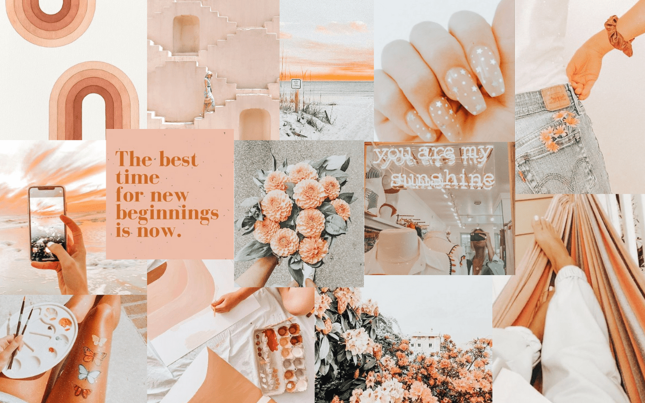 Aesthetic Desktop Orange Wallpapers Wallpaper Cave