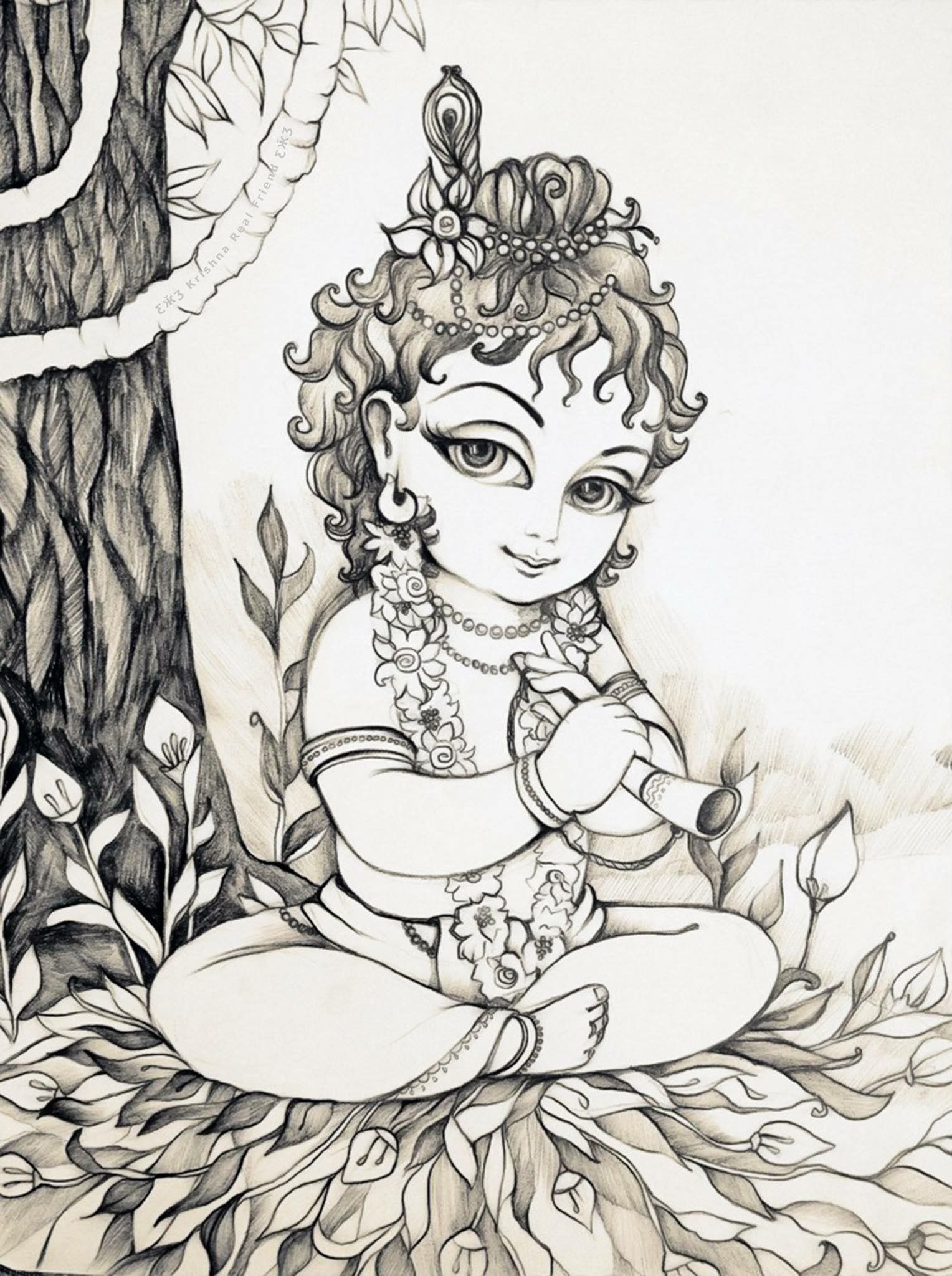 Lord Krishna Drawings Pencil