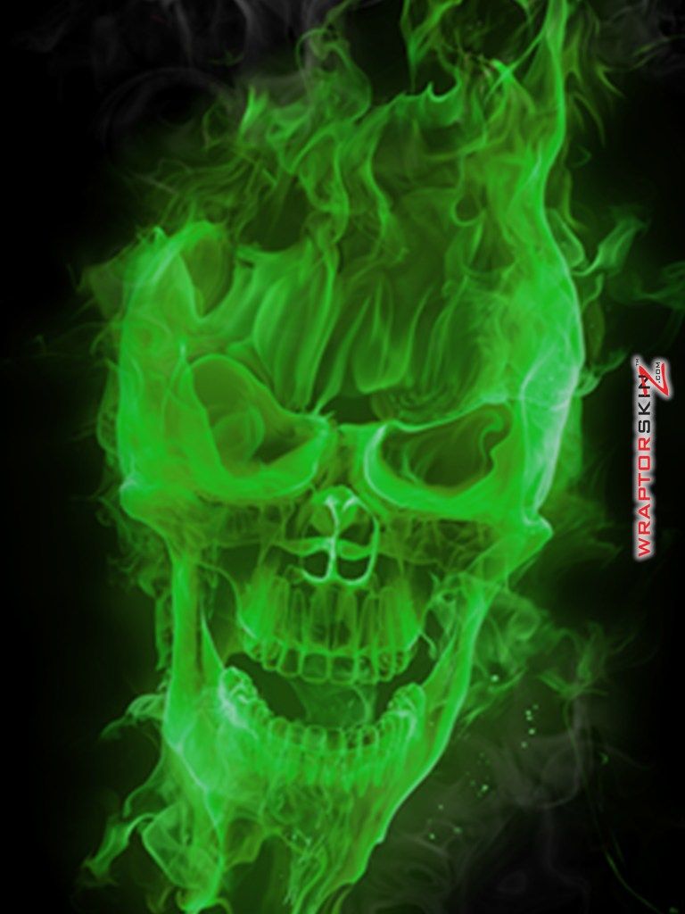 Green Fire Skull Wallpapers Wallpaper Cave