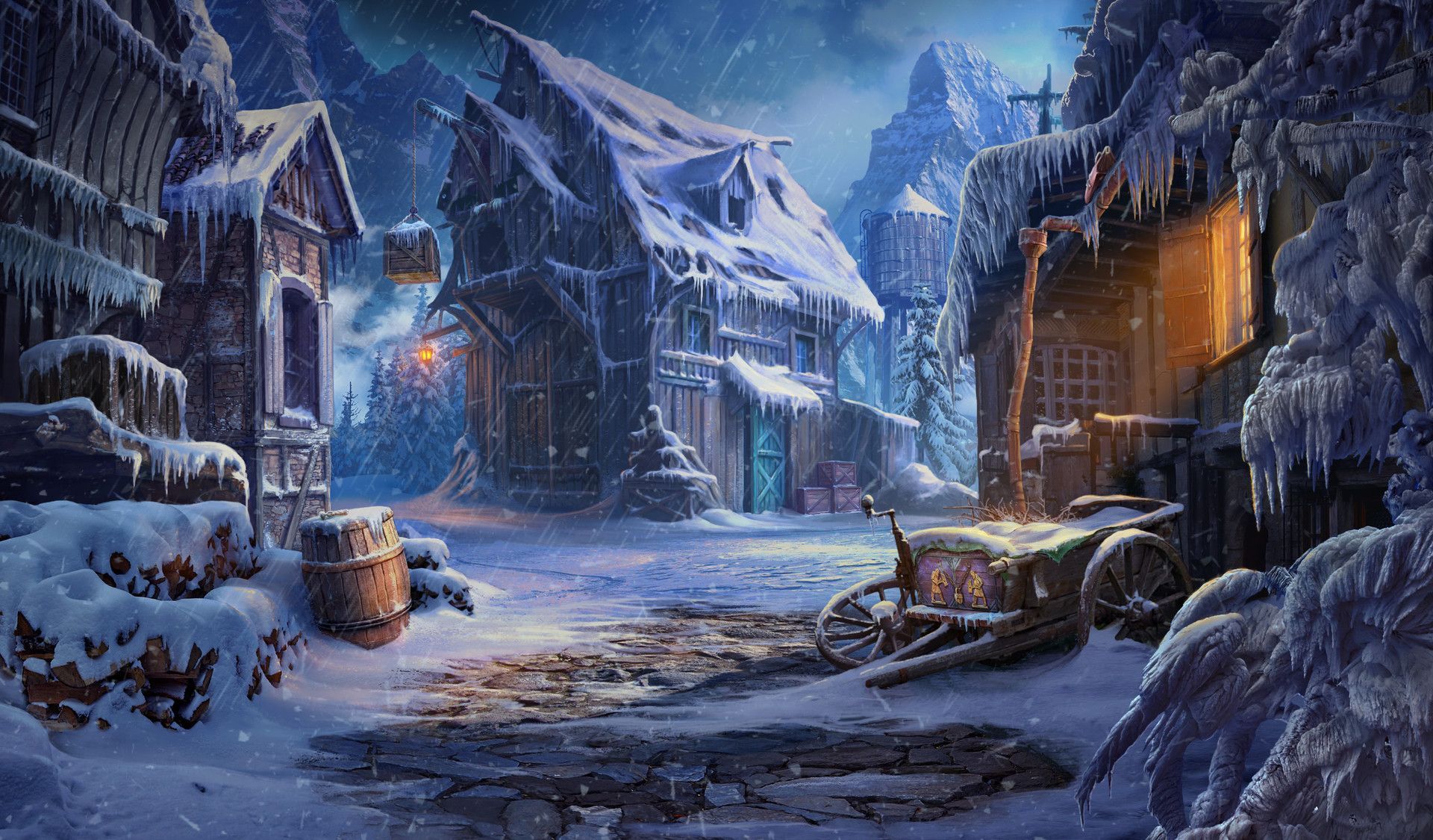 Winter Village Fantasy Wallpapers Wallpaper Cave