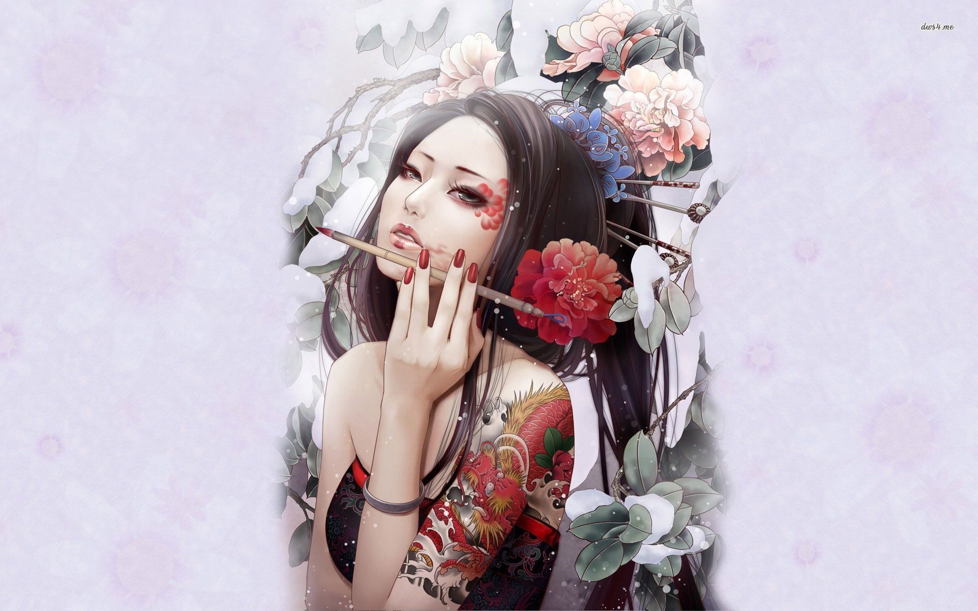 Japanese Art Girl Wallpapers Wallpaper Cave