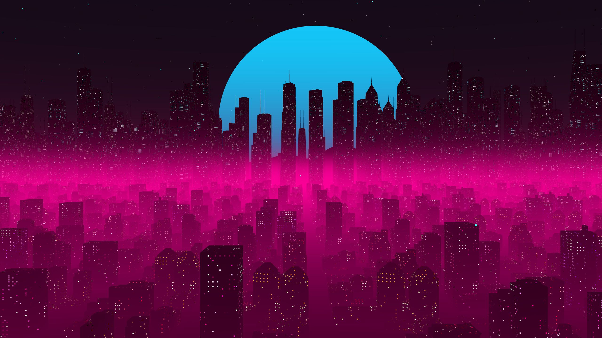 Purple Retro City Wallpapers Wallpaper Cave