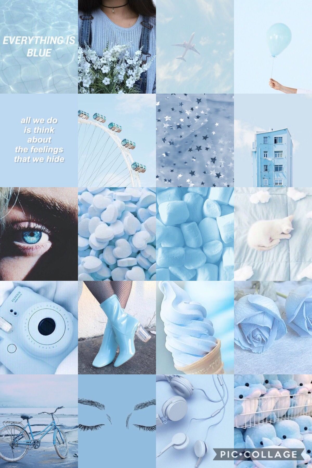 Aesthetic Baby Blue Collage Wallpapers Wallpaper Cave