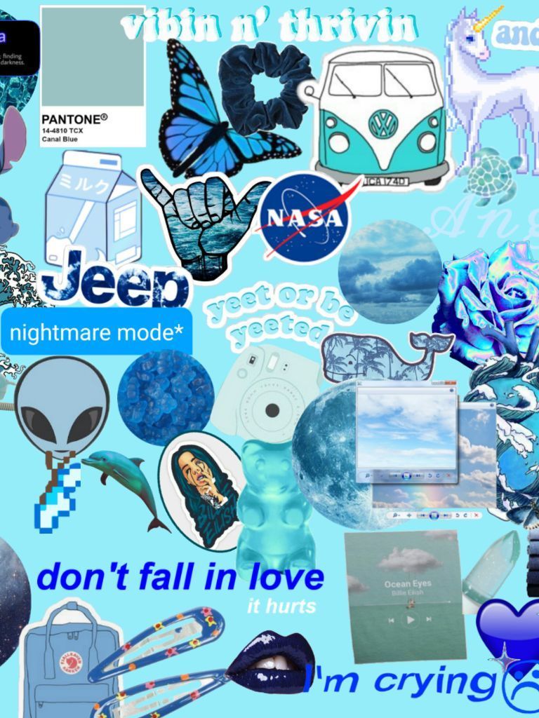 Blue Collage Aesthetic Wallpapers Wallpaper Cave