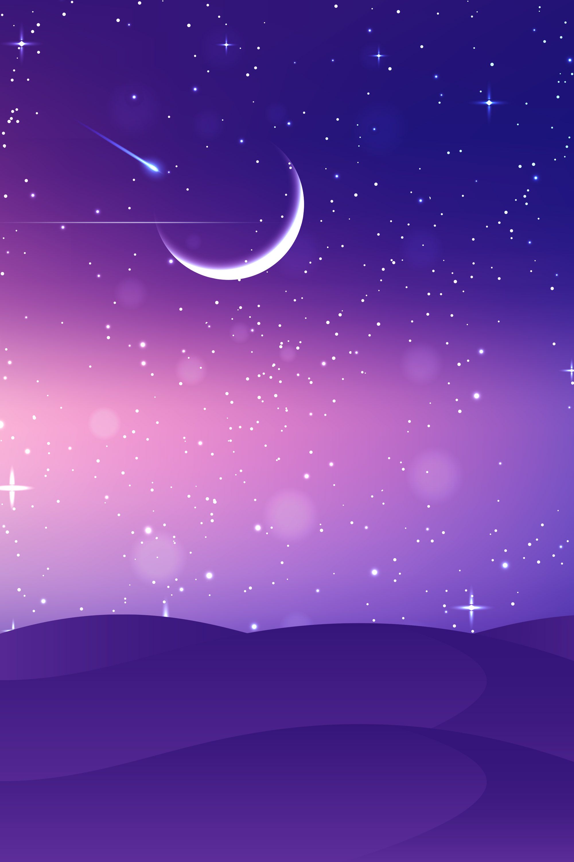 Moon With Stars Wallpapers Wallpaper Cave