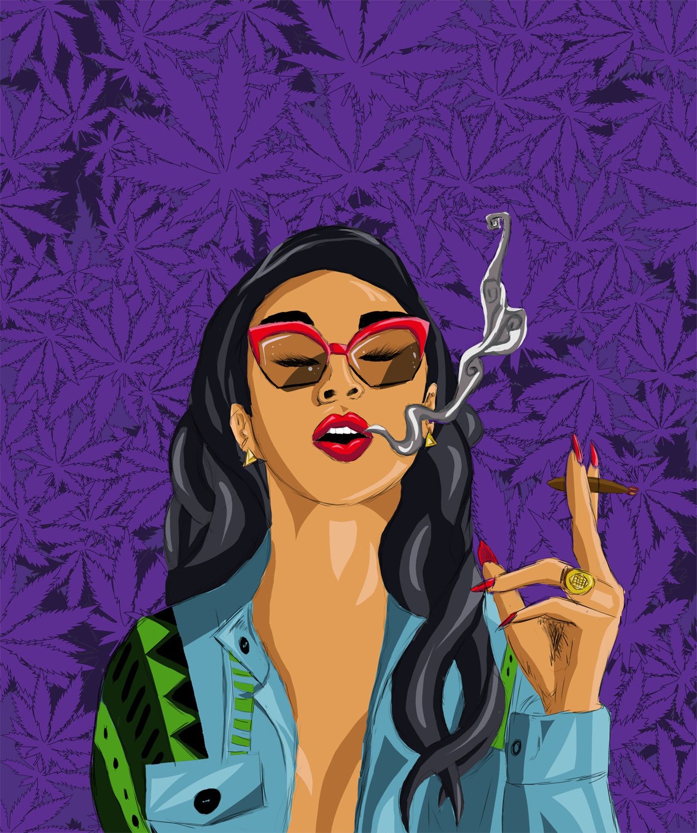 Girl Smoking Weed Art Wallpapers Wallpaper Cave