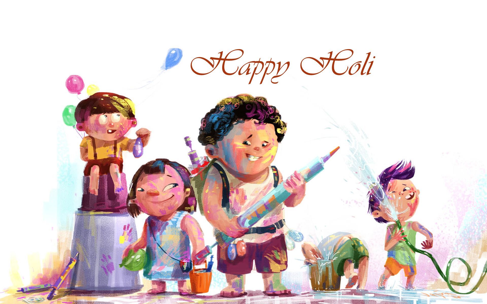 Holi Cartoon Wallpapers Wallpaper Cave