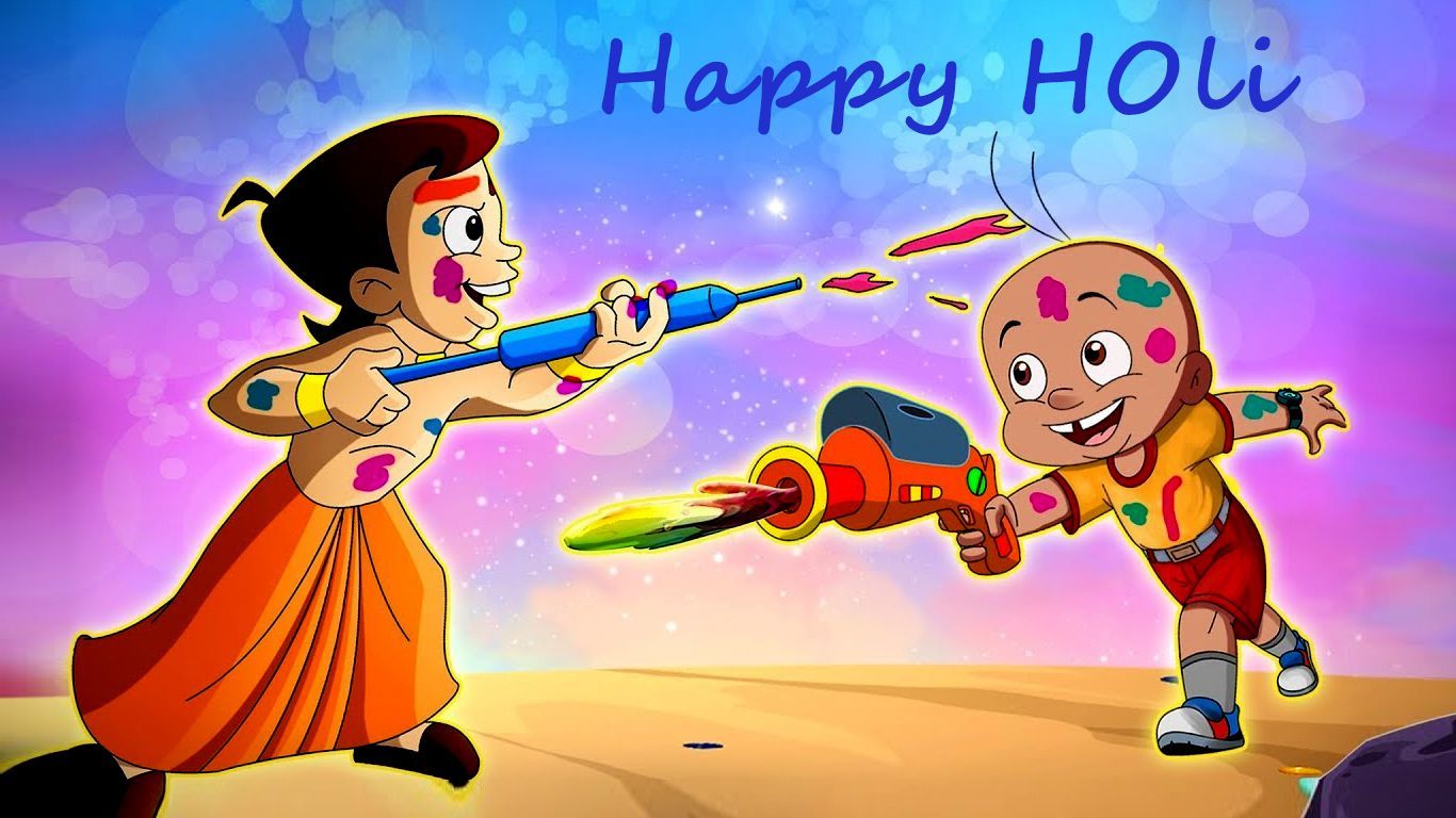 Happy Holi Cartoon Wallpapers Wallpaper Cave