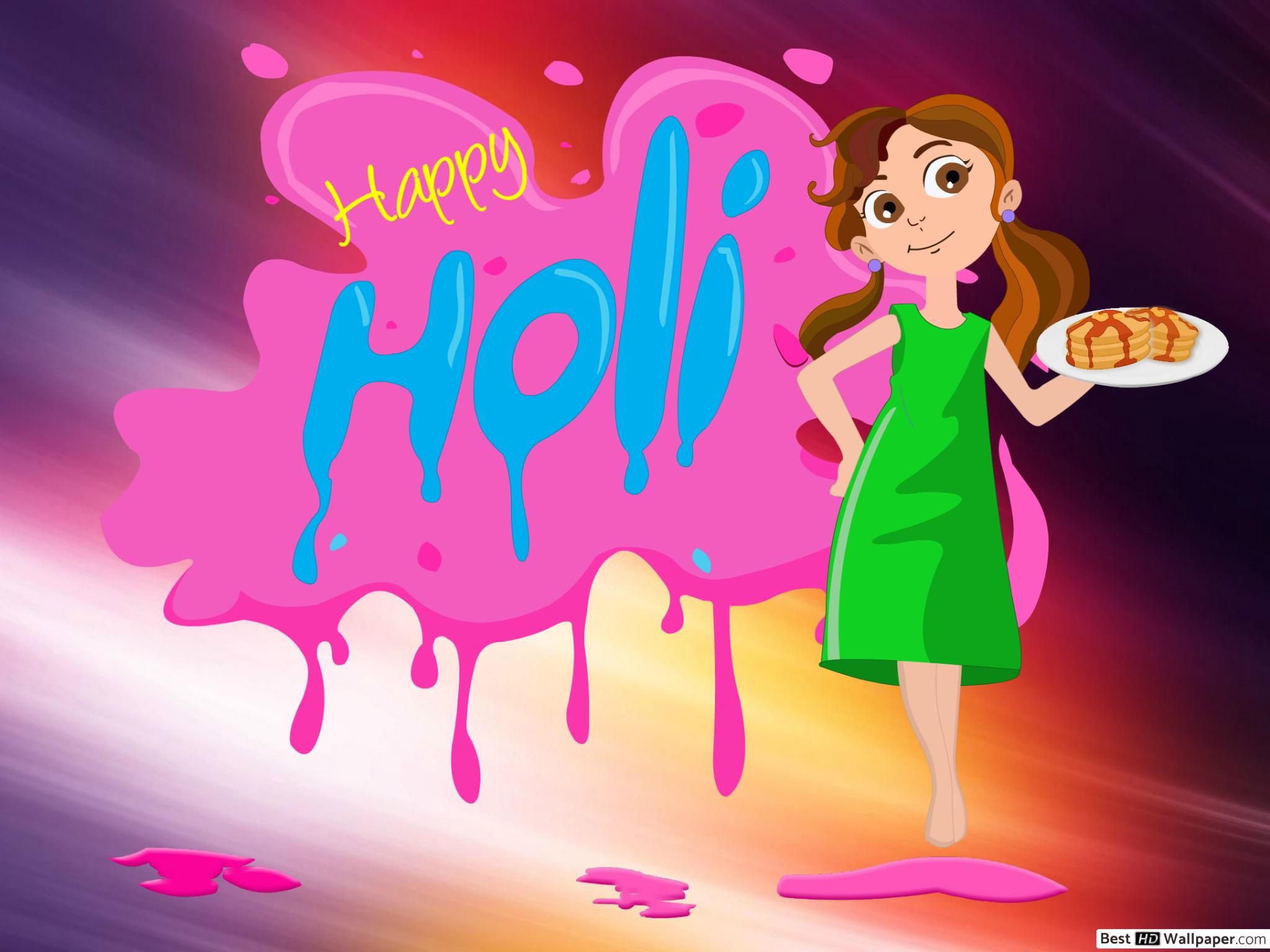Holi Cartoon Wallpapers Wallpaper Cave