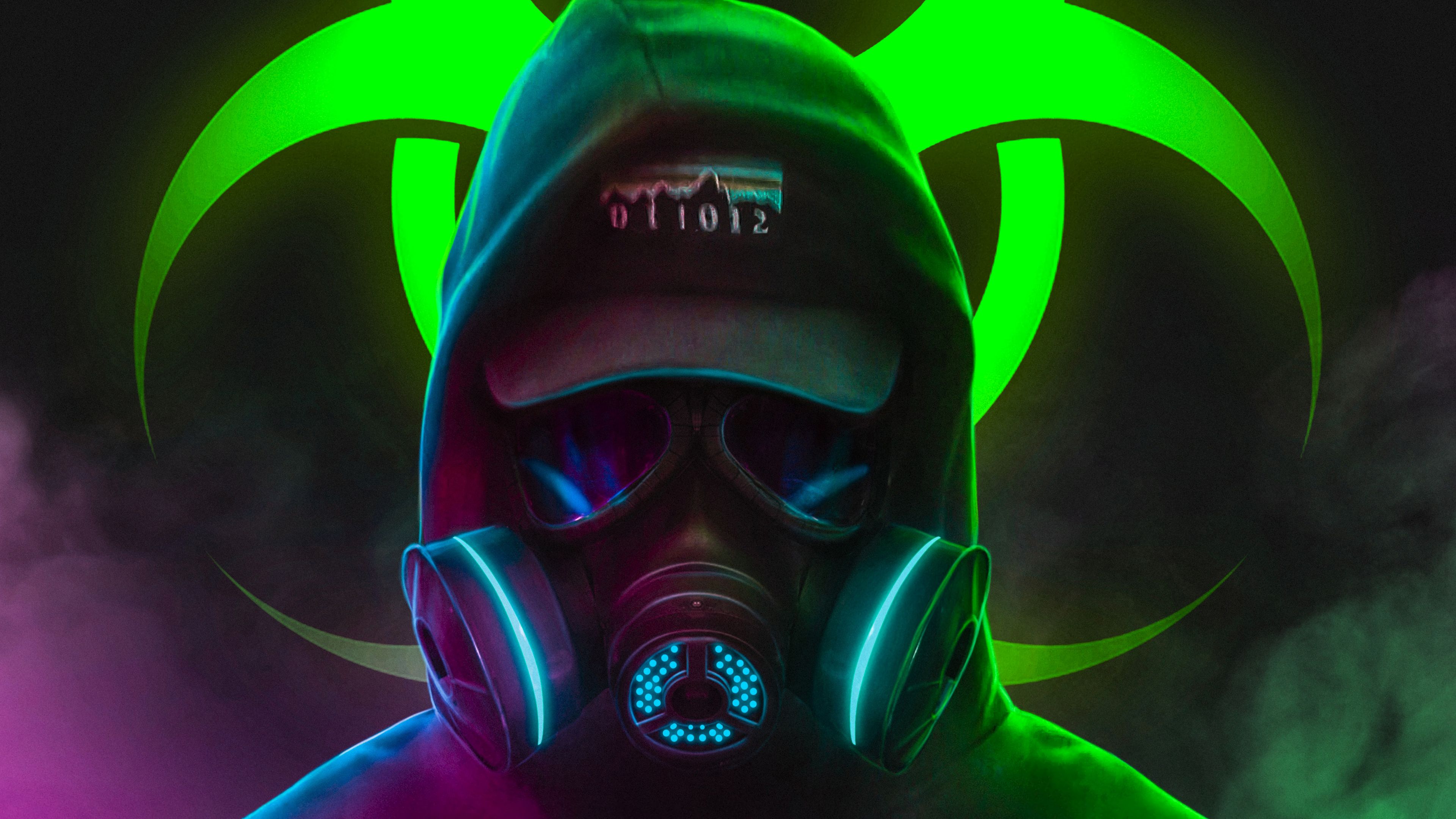 Green Gas Mask Wallpaper
