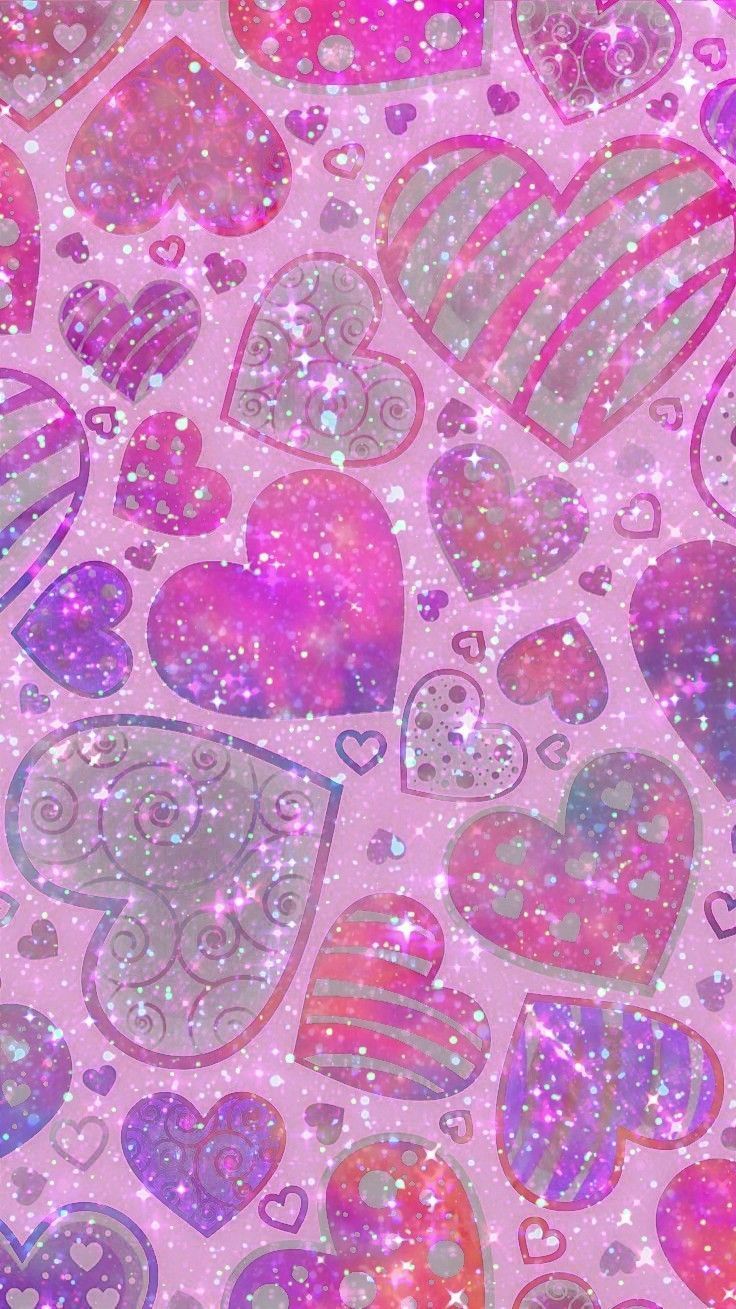 Glitter Hearts Wallpapers Wallpaper Cave