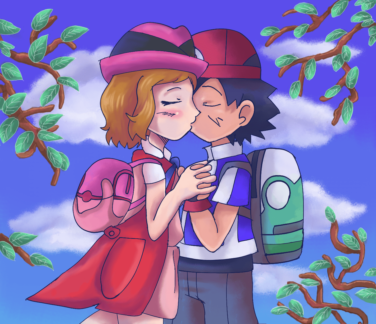 Ash And Serena Kiss Wallpapers Wallpaper Cave
