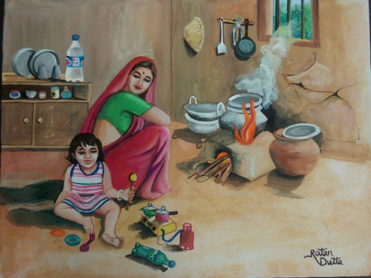 Village Painting Wallpapers Wallpaper Cave