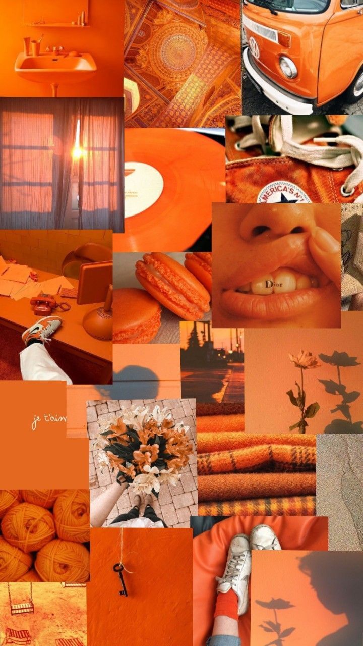 Orange Aesthetic Collage Wallpapers Wallpaper Cave