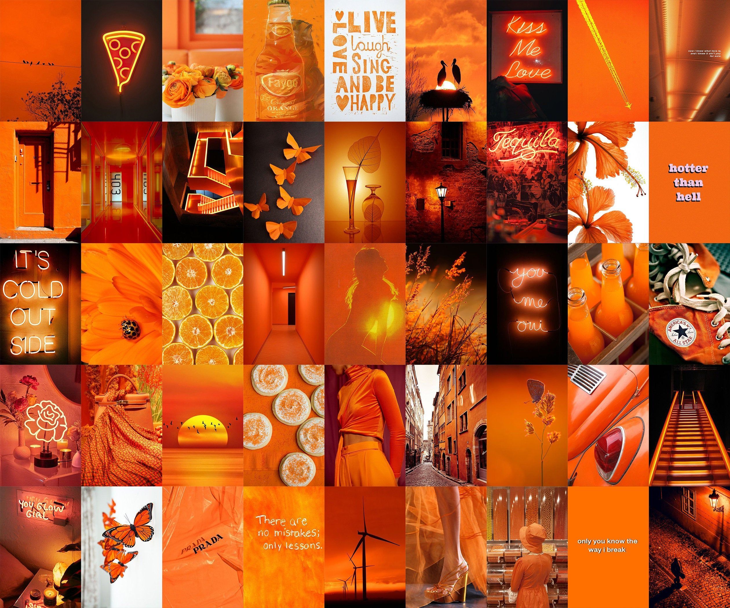 Orange Aesthetic Collage Wallpapers Wallpaper Cave