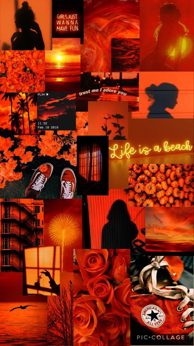 Orange Aesthetic Collage Wallpapers Wallpaper Cave