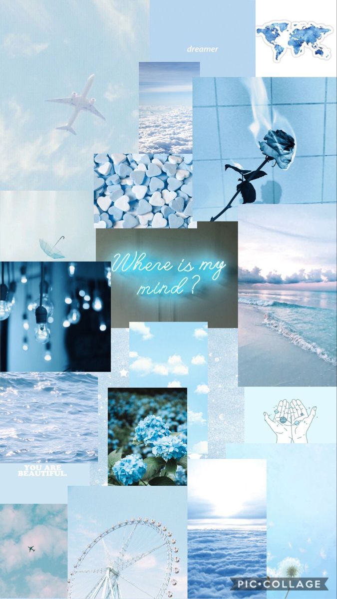 Light Blue Collage Wallpapers Wallpaper Cave
