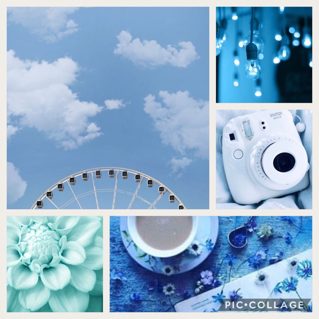 Light Blue Collage Wallpapers Wallpaper Cave
