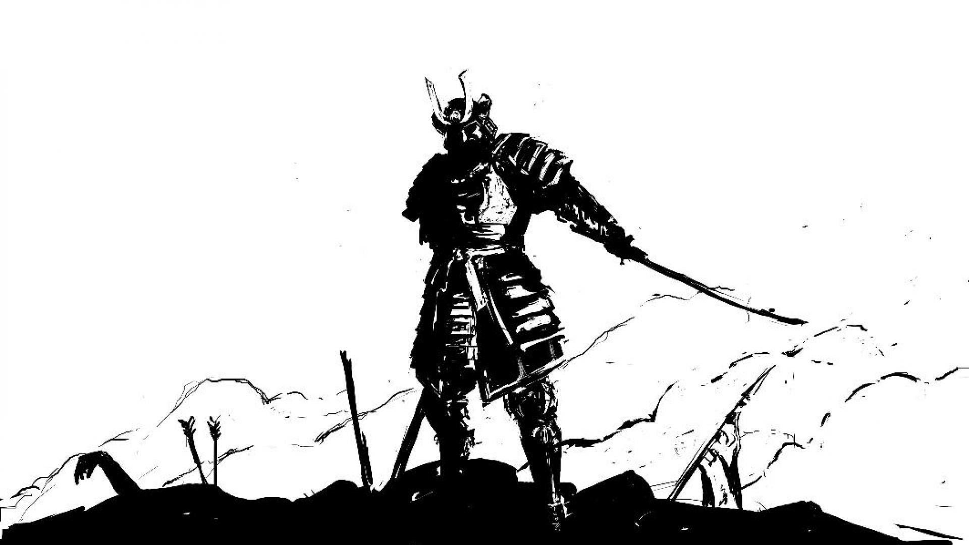 Black And White Samurai Wallpapers Wallpaper Cave
