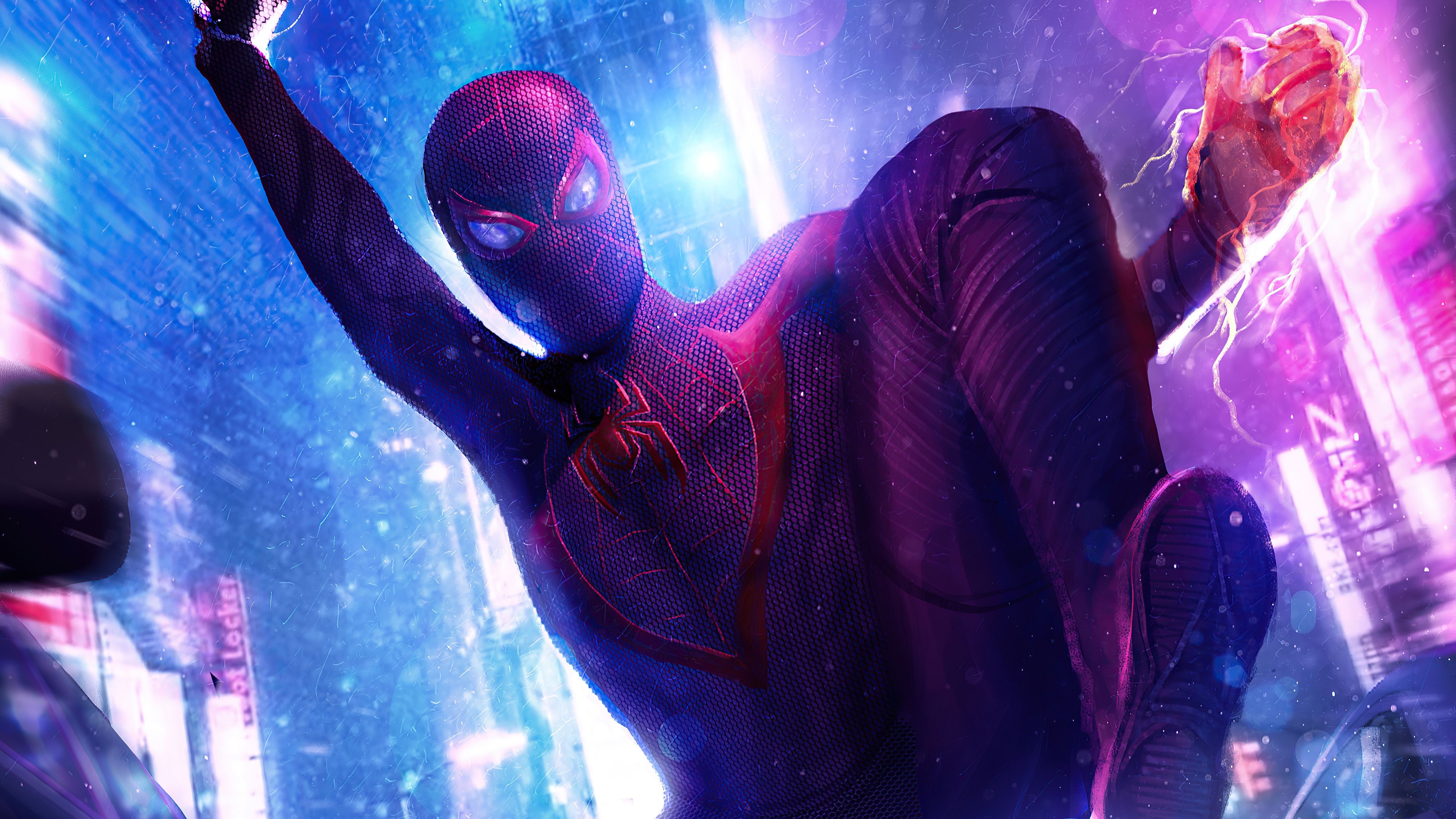 SpiderMan Neon 4K Wallpapers Wallpaper Cave