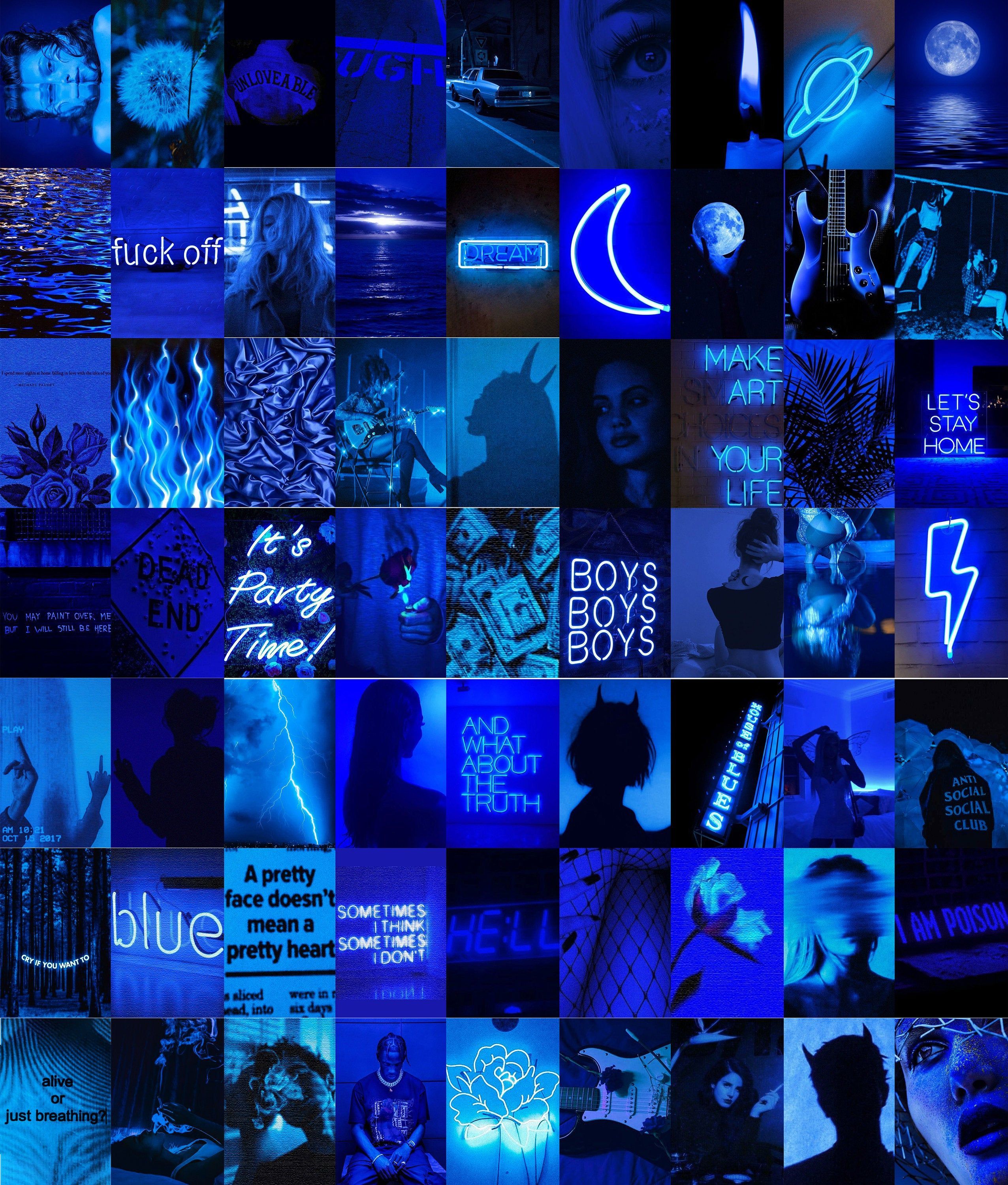 Dark Blue Collage Wallpapers Wallpaper Cave