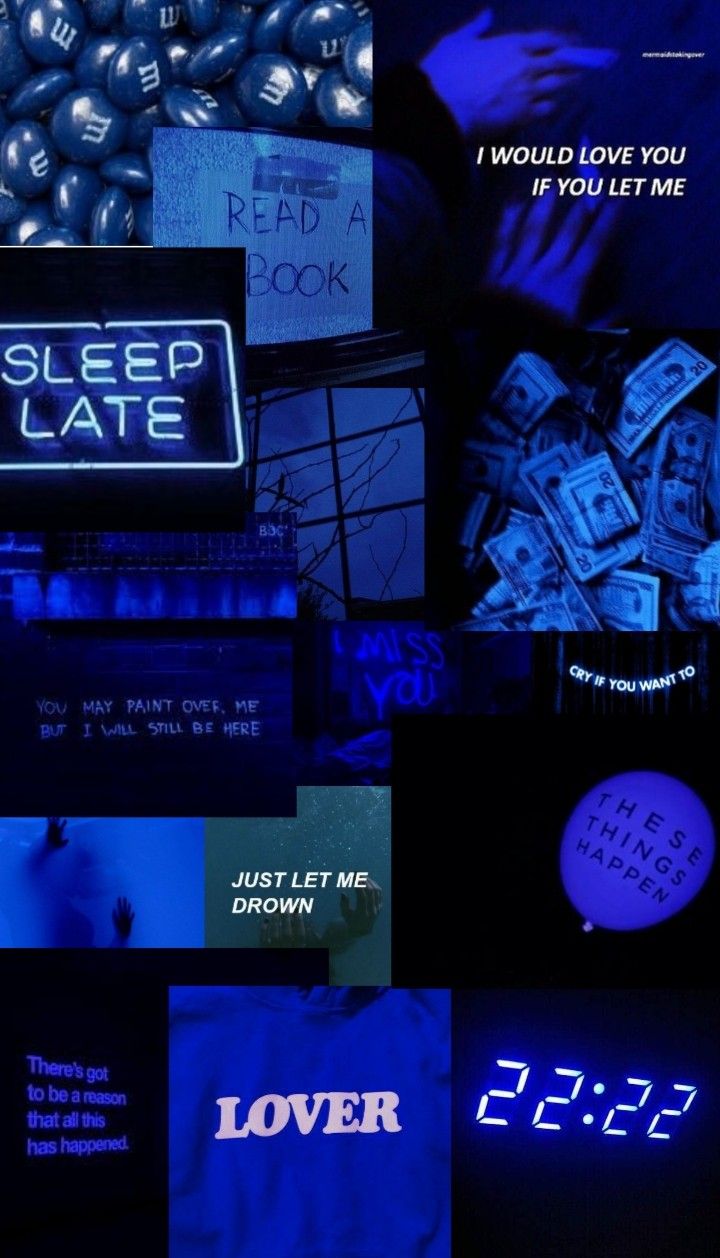 Dark Blue Collage Wallpapers Wallpaper Cave