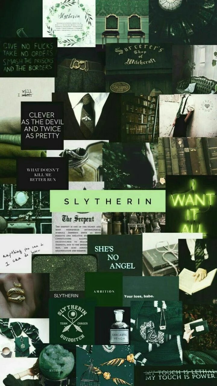Slytherin Collage Wallpapers Wallpaper Cave