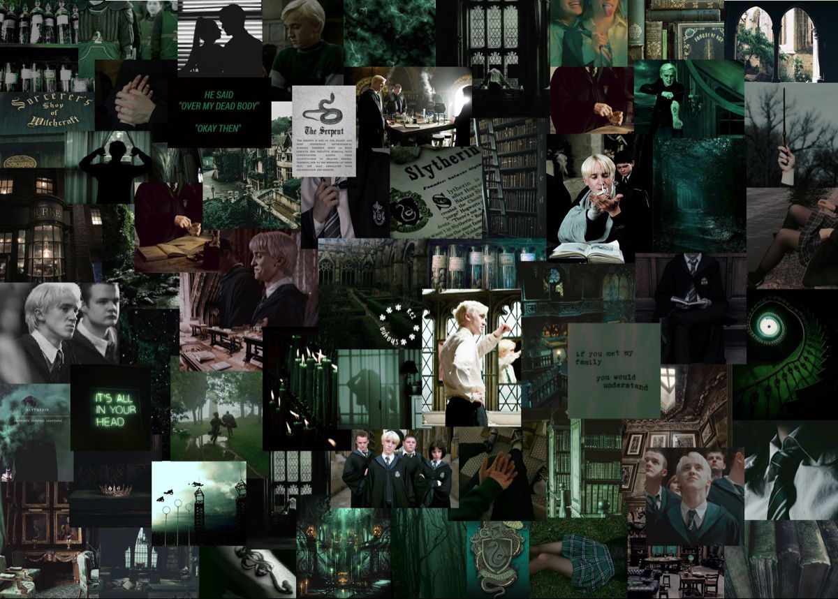 Slytherin Collage Wallpapers Wallpaper Cave