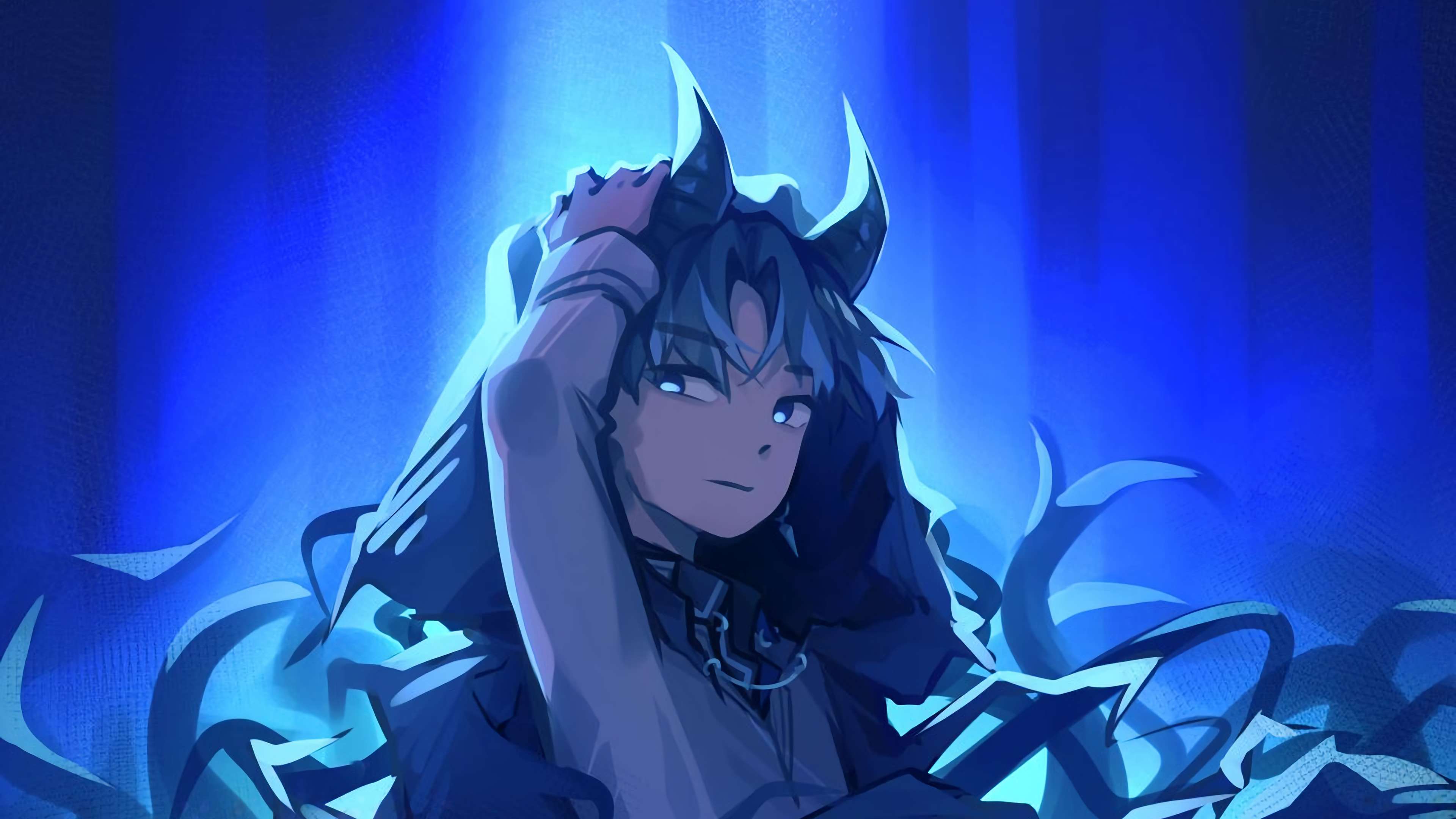 4k Anime Portrait Blue Wallpapers Wallpaper Cave
