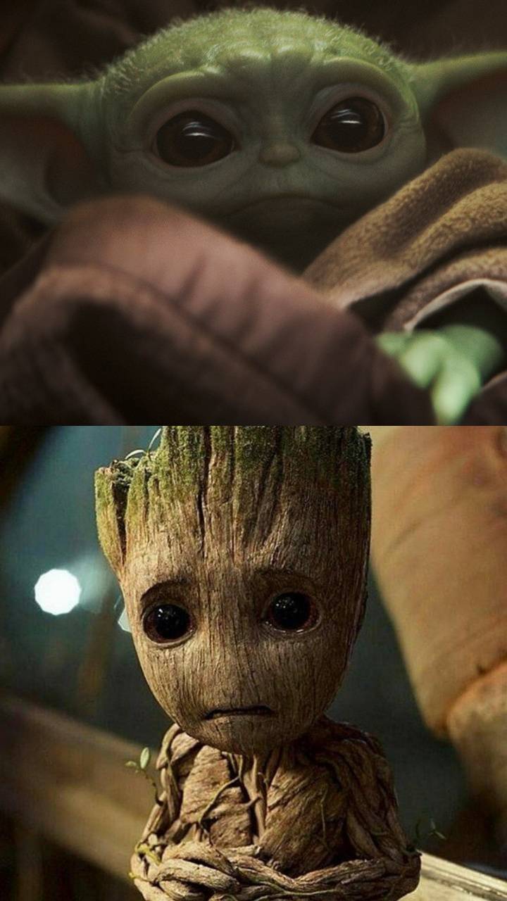 Baby Yoda And Groot Wallpapers Wallpaper Cave