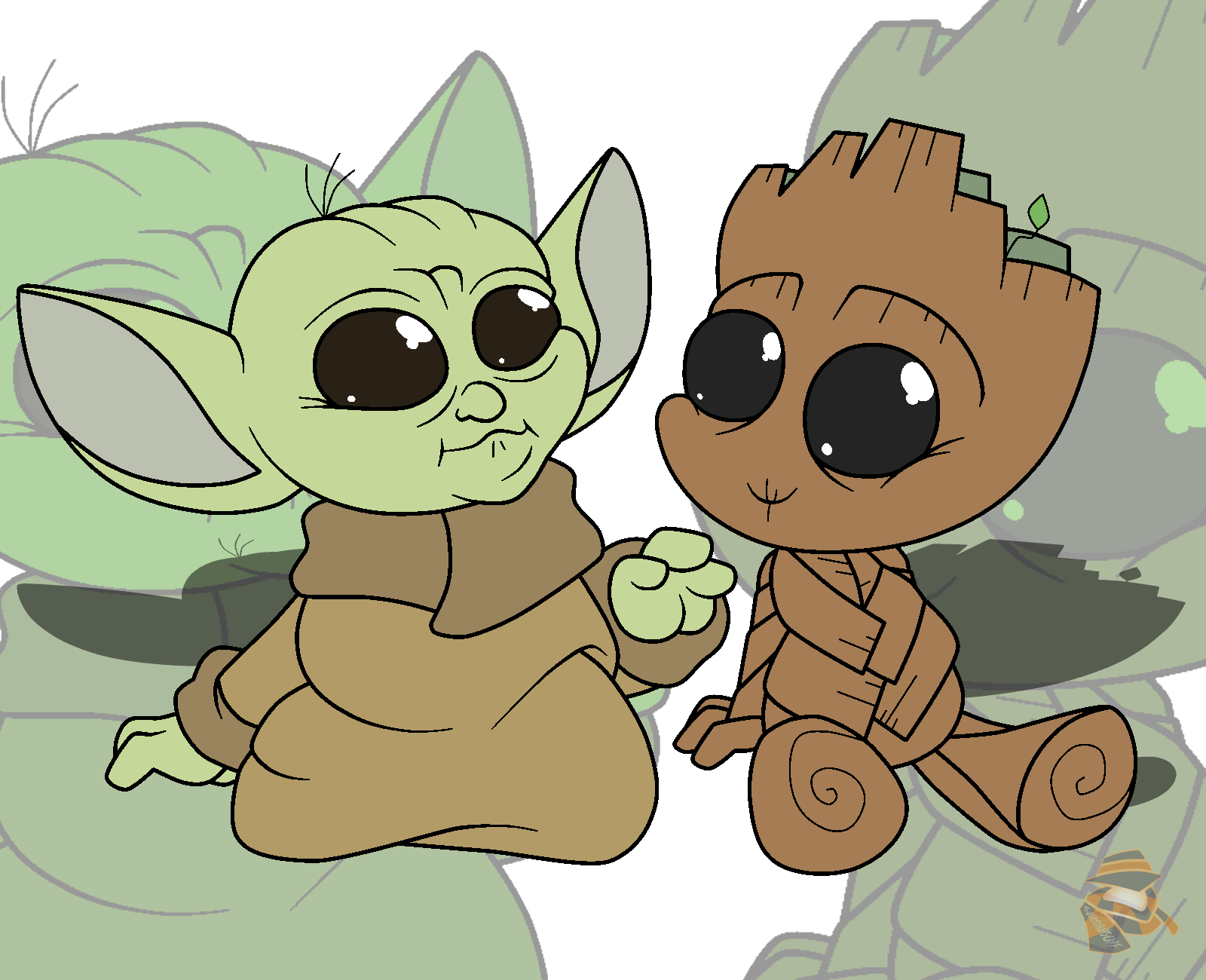 Baby Yoda And Groot Wallpapers Wallpaper Cave