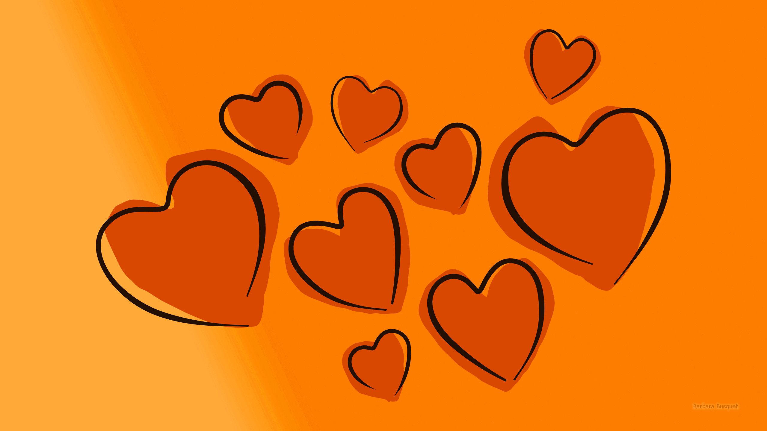 Heart Orange Wallpapers Wallpaper Cave