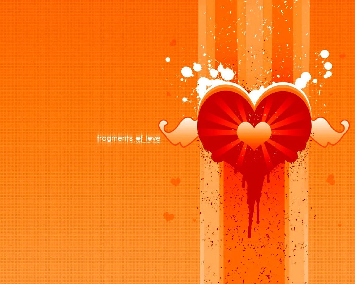 Heart Orange Wallpapers Wallpaper Cave