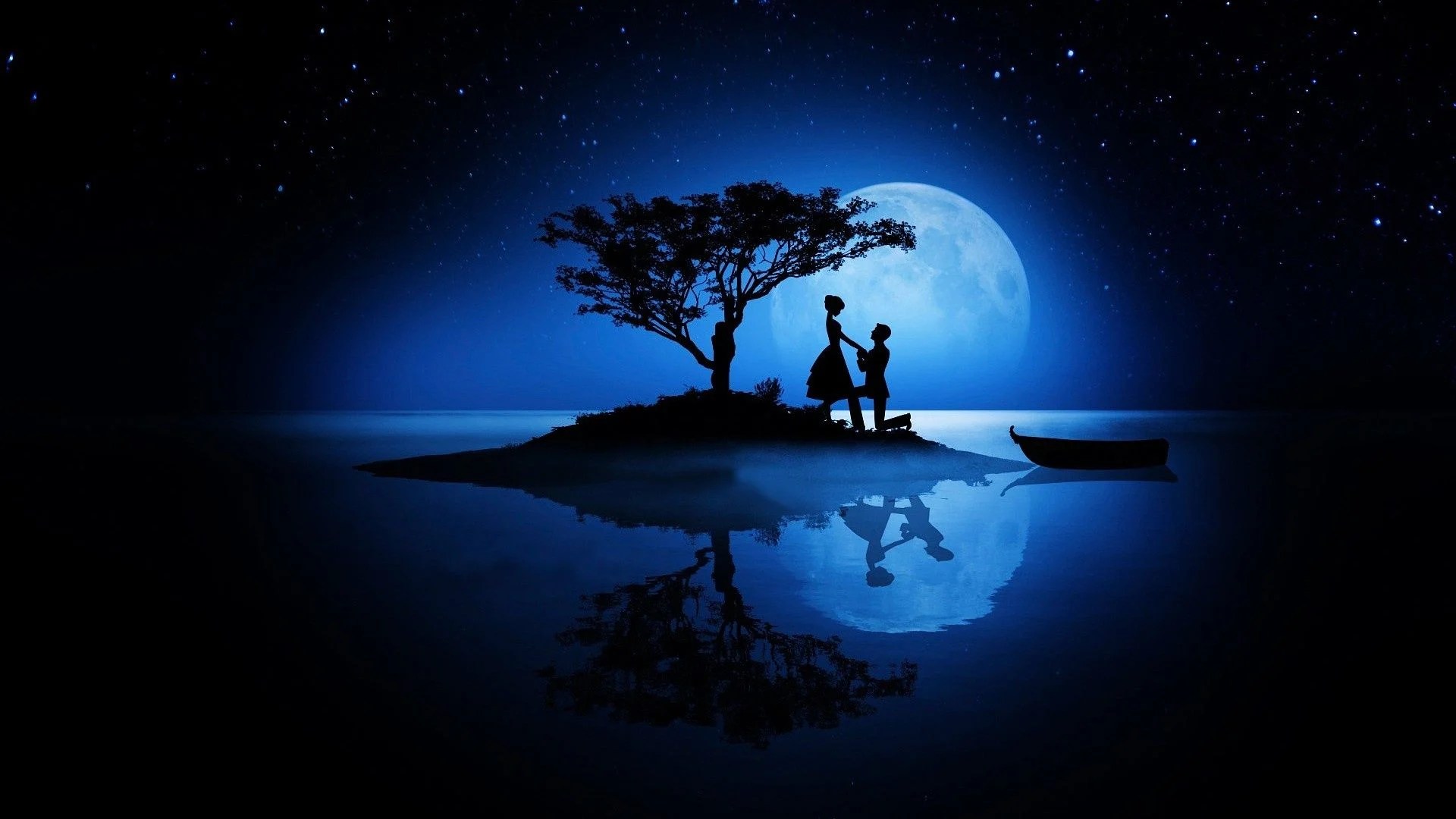 Moonlight Couple Wallpapers Wallpaper Cave