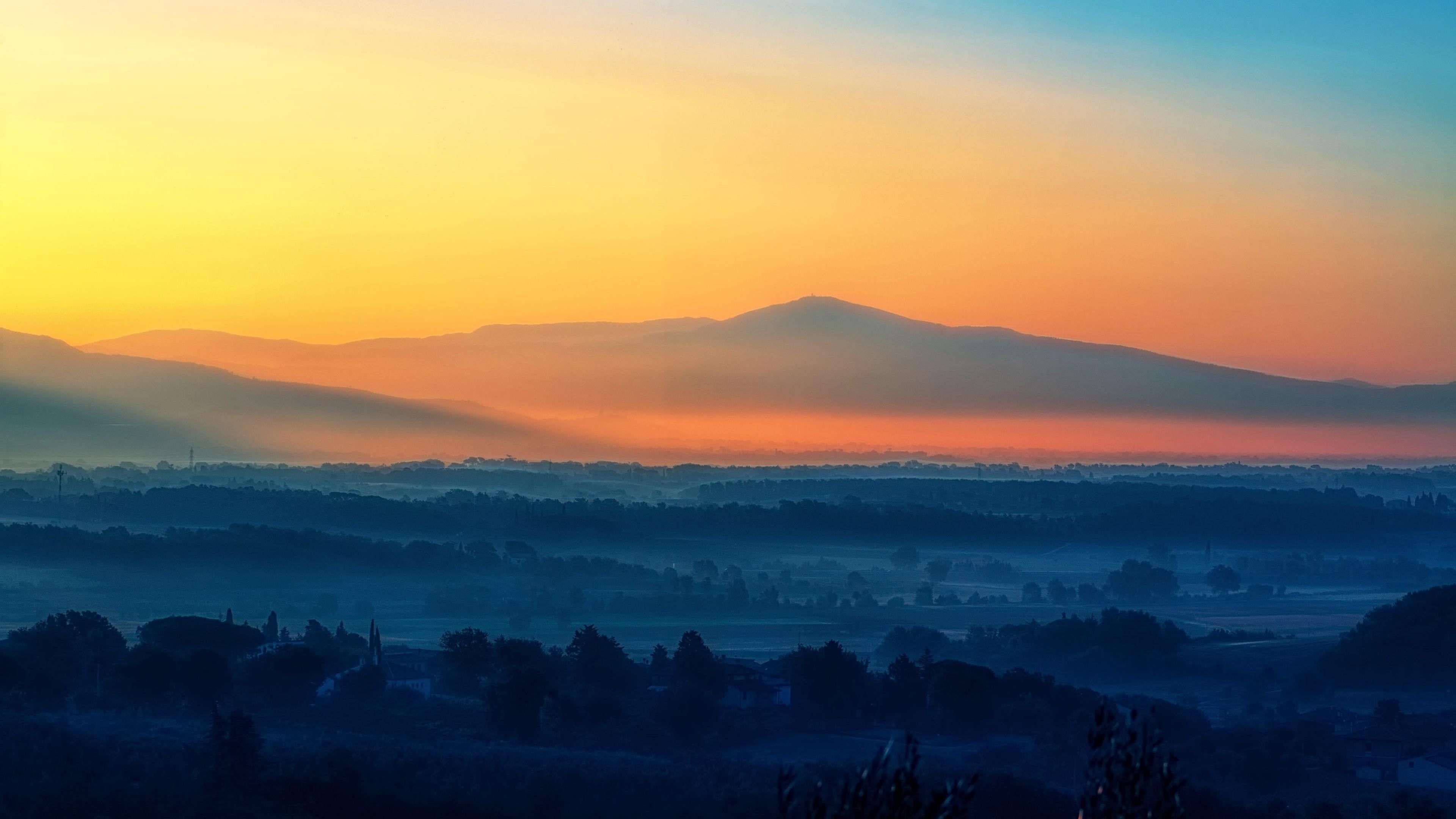 Orange And Blue Mountains 4k Wallpapers Wallpaper Cave