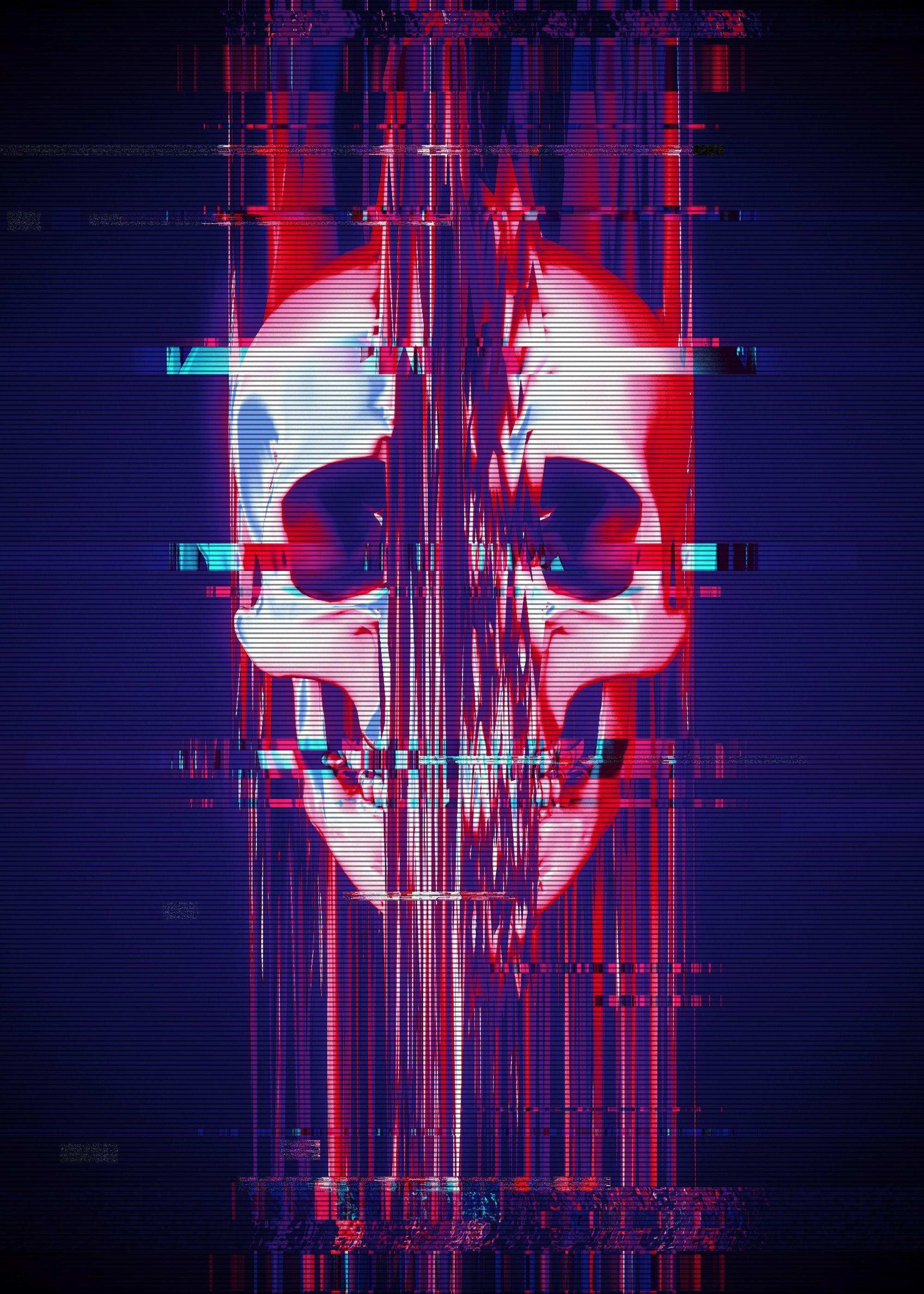 Glitch Skull Wallpapers Wallpaper Cave