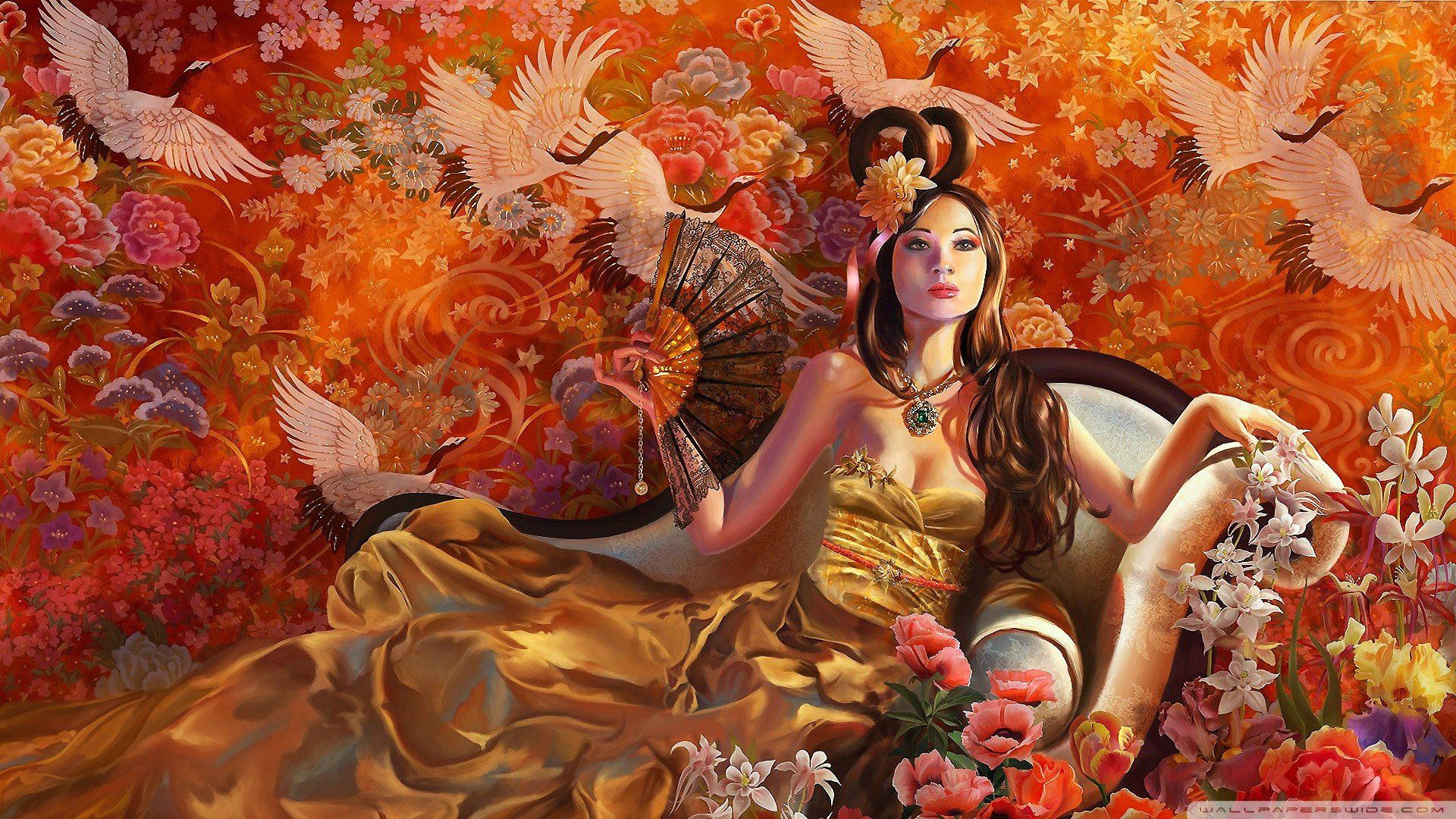Women Asian Art Wallpapers Wallpaper Cave