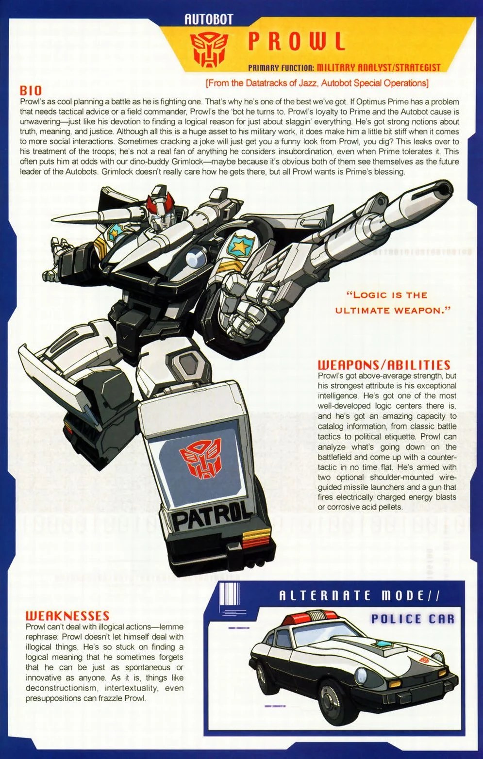 Transformers G1 Prowl Wallpapers Wallpaper Cave