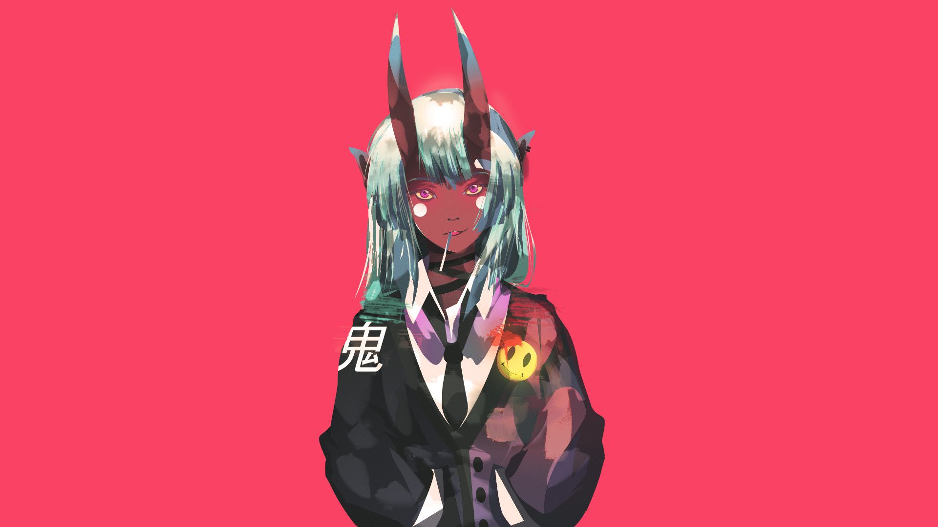 Samurai Anime High School Girl Katana Oni Mask 4K Wallpaper, 58 OFF
