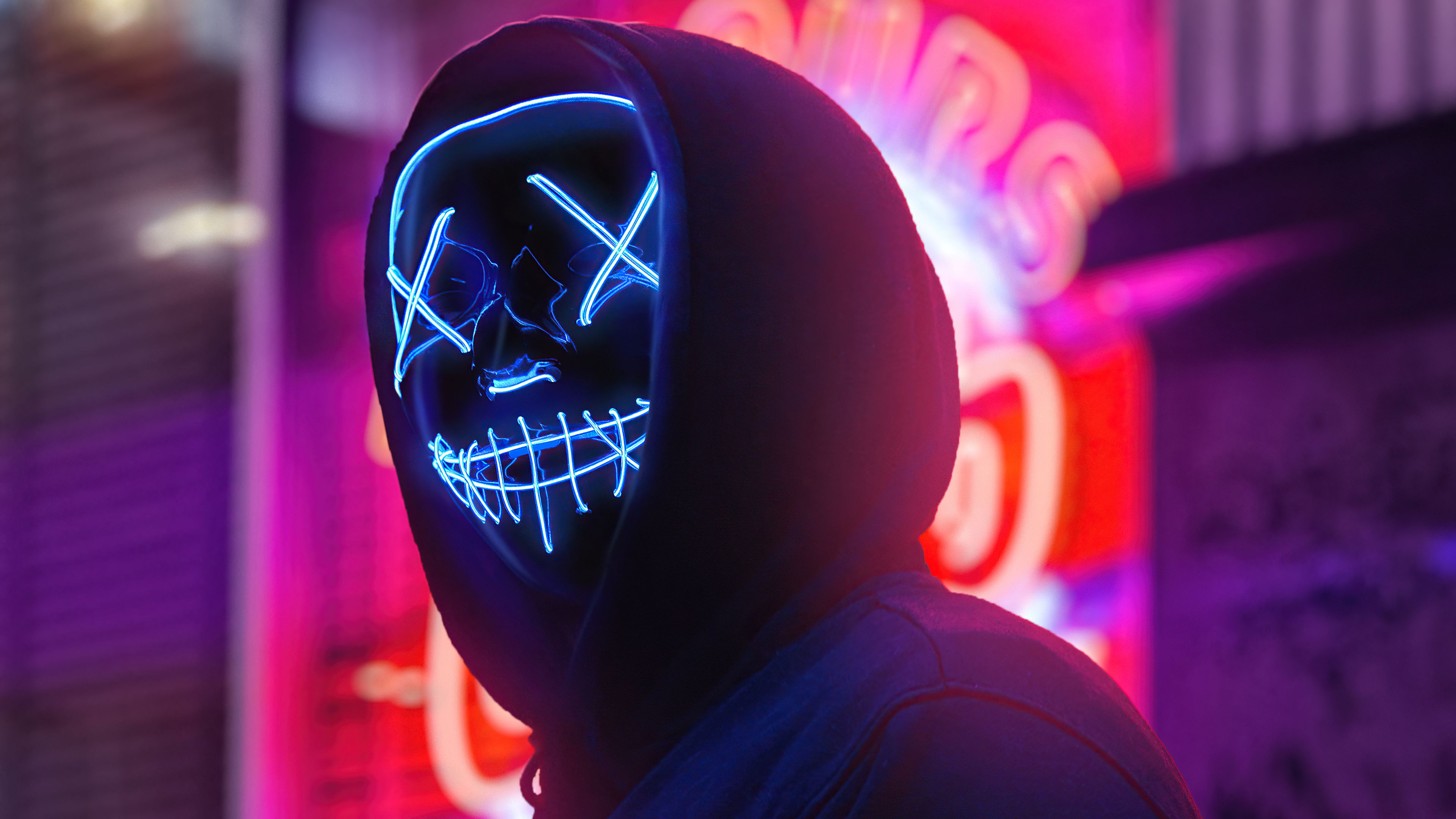 4K Neon Mask Wallpapers Wallpaper Cave