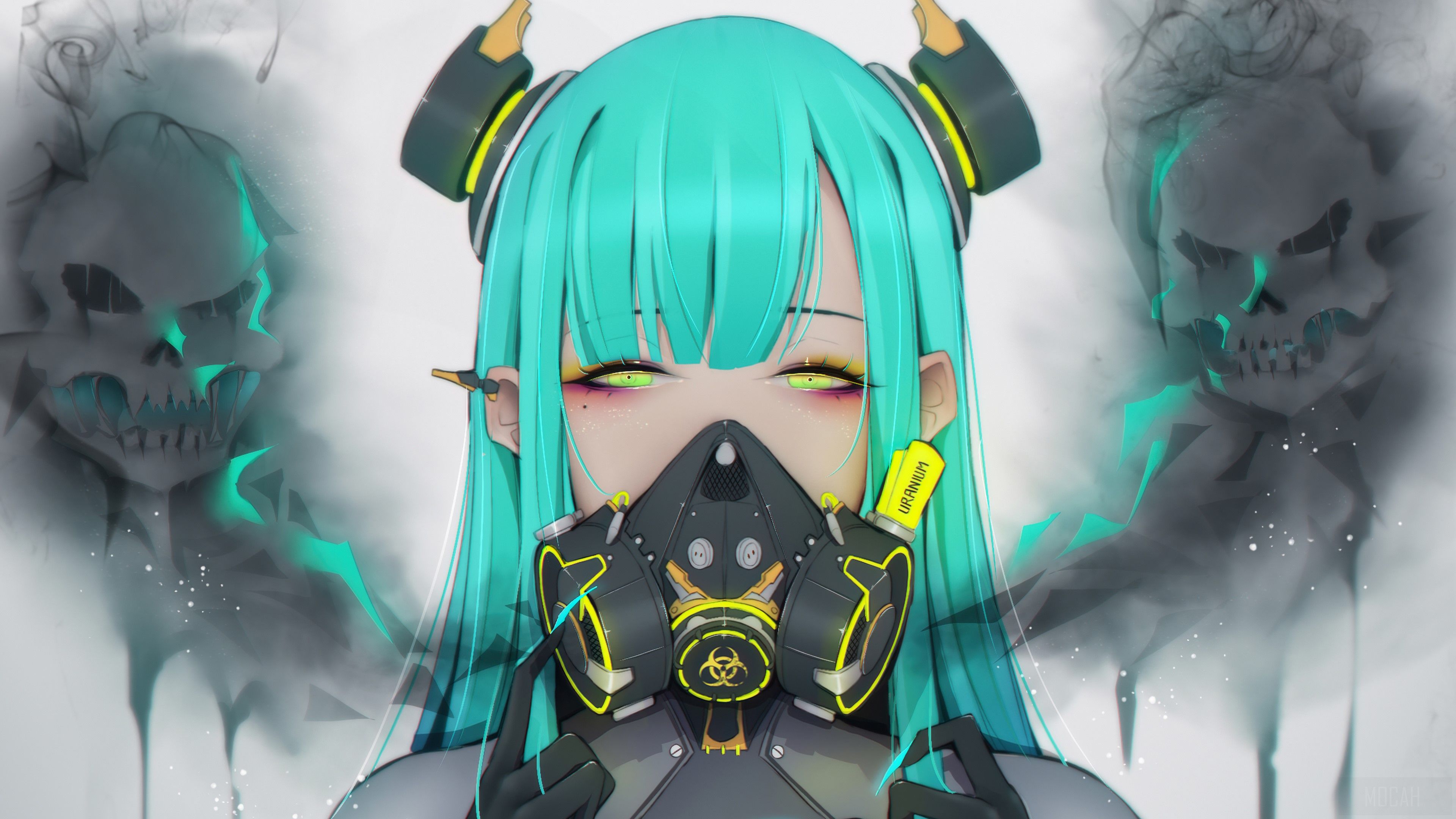 Anime Girl Gas Mask Wallpapers Wallpaper Cave
