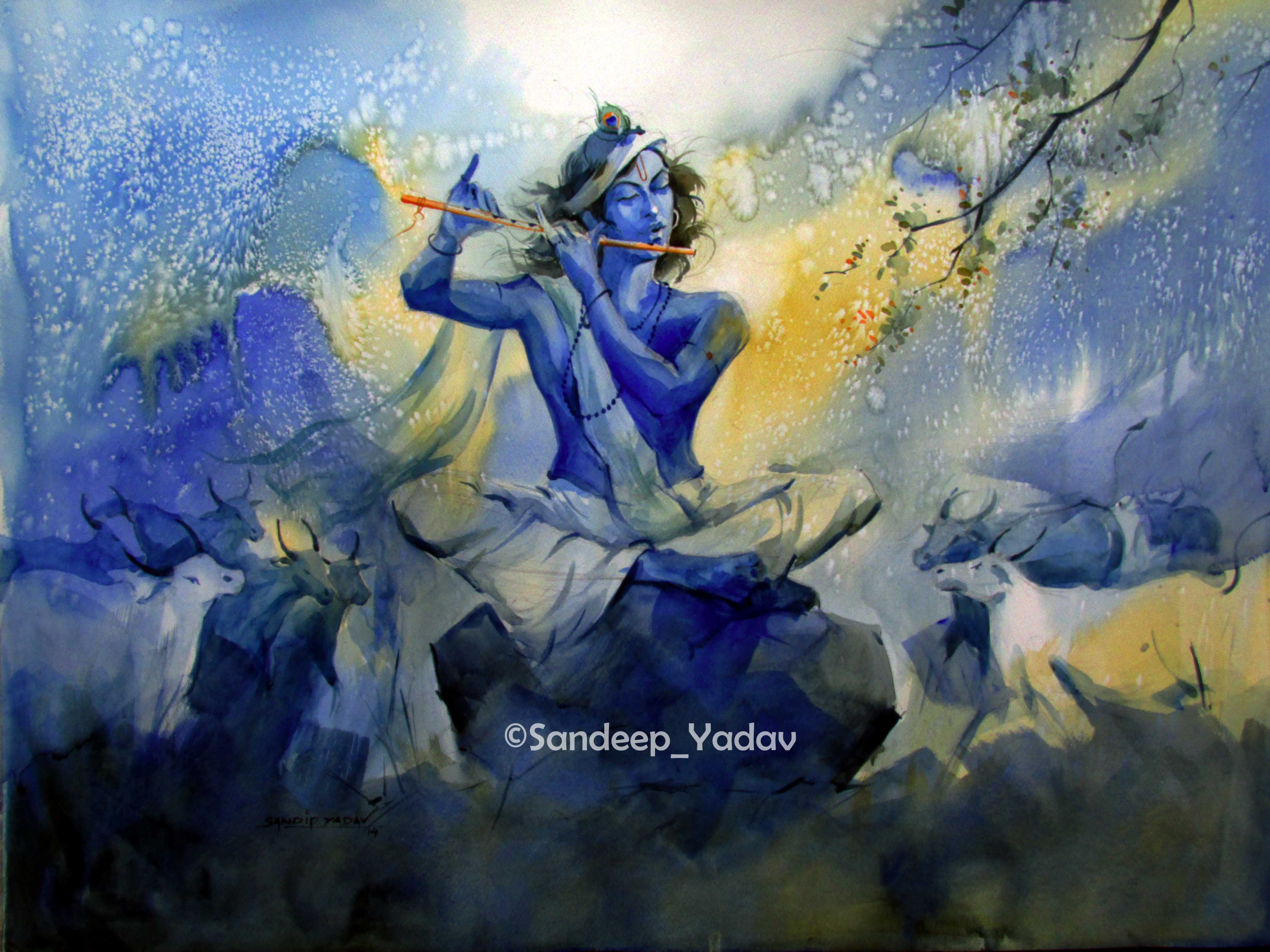 Lord Krishna Painting Wallpapers Wallpaper Cave