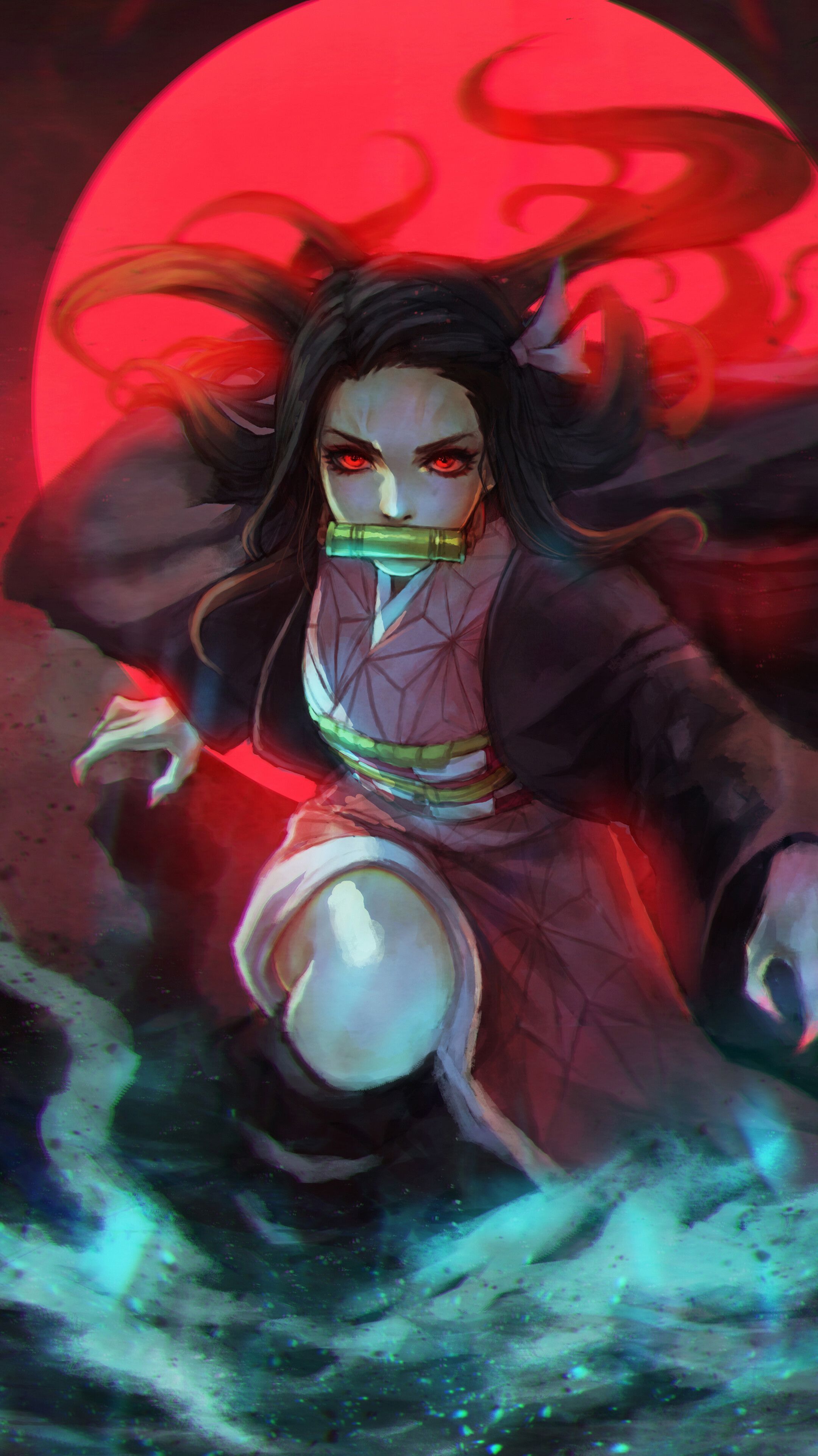 Nezuko Blood Art Wallpapers Wallpaper Cave
