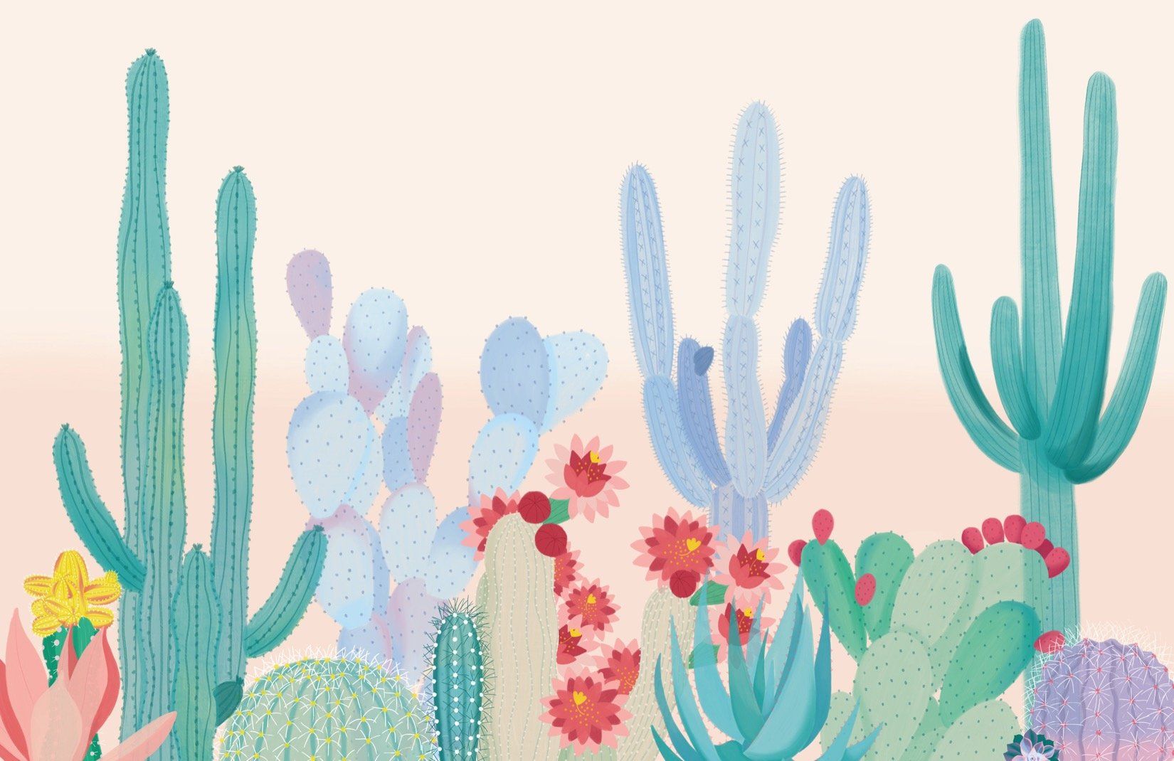 Cactus Cartoon Wallpapers Wallpaper Cave