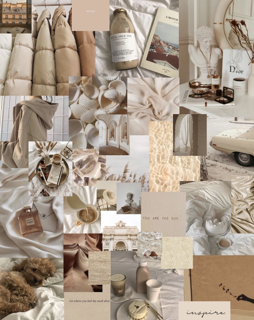Beige Aesthetic Collage Wallpapers Wallpaper Cave