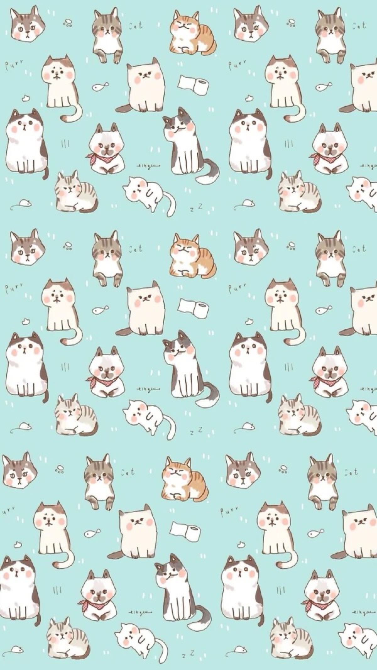Kawaii Cat Phone Wallpapers Wallpaper Cave